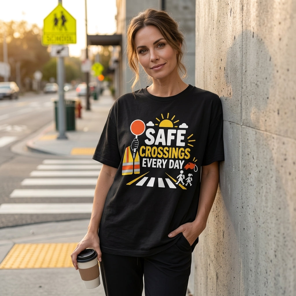 Safe Crossings Every Day Crossing Guard T-shirt Sweatshirt Hoodie - School Safety Gift - mockup 1