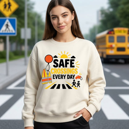 Safe Crossings Every Day Crossing Guard T-shirt Sweatshirt Hoodie - School Safety Gift - mockup 2