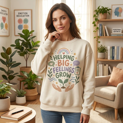 Helping Big Feelings Grow School Psychologist T-shirt Sweatshirt Hoodie – SEL Educator Gift - mockup 2