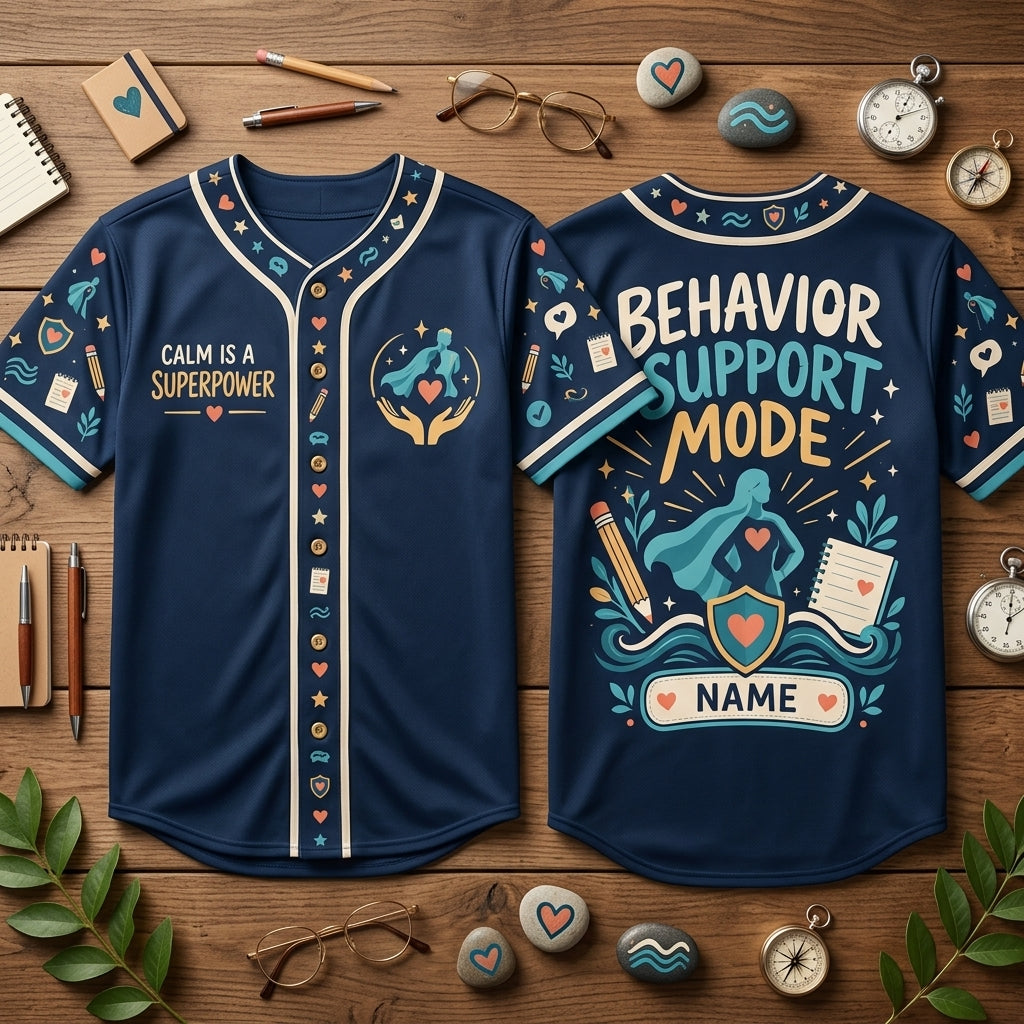 Personalized Behavior Specialist Baseball Jersey - Behavior Support Mode Apparel - mockup 1
