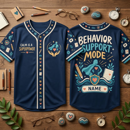 Personalized Behavior Specialist Baseball Jersey - Behavior Support Mode Apparel - mockup 1
