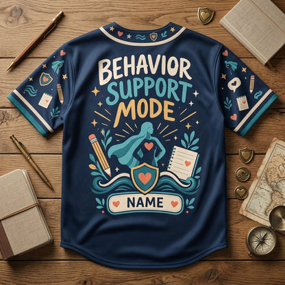Personalized Behavior Specialist Baseball Jersey - Behavior Support Mode Apparel - mockup 5