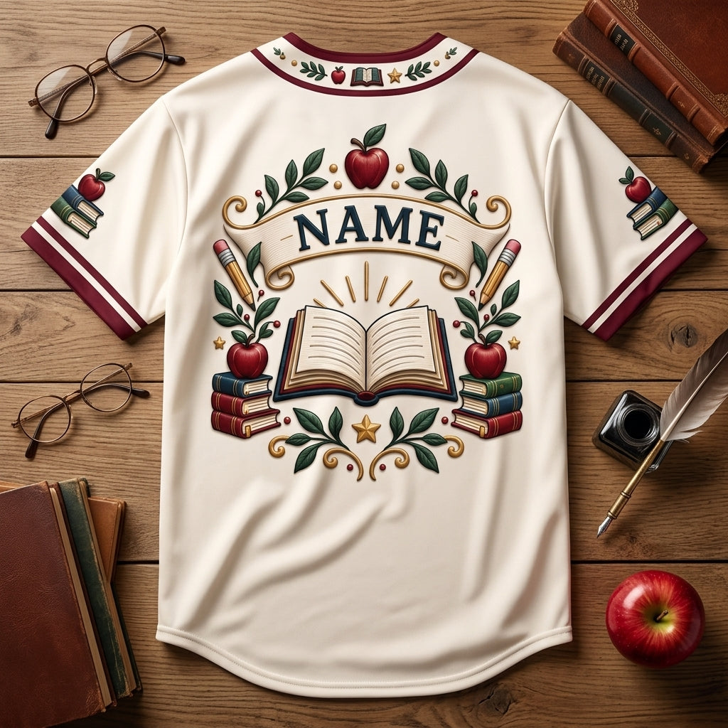 Personalized School Librarian Appreciation Baseball Jersey – Custom Educator Gift - mockup 4