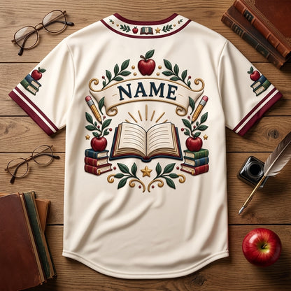 Personalized School Librarian Appreciation Baseball Jersey – Custom Educator Gift - mockup 4