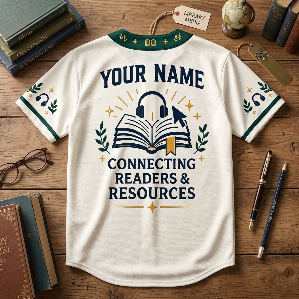 Personalized Library Media Specialist Baseball Jersey - Custom Librarian Gift - mockup 4