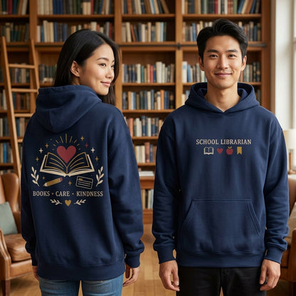 School Librarian Appreciation Books Care Kindness T-shirt Sweatshirt Hoodie - mockup 3