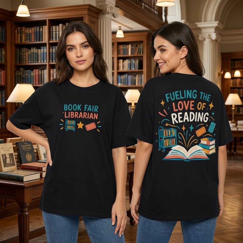 Book Fair Librarian Fueling The Love Of Reading T-shirt Sweatshirt Hoodie – School Library Gift - mockup 1