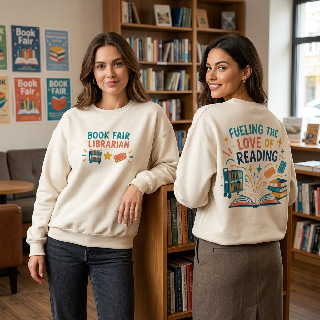 Book Fair Librarian Fueling The Love Of Reading T-shirt Sweatshirt Hoodie – School Library Gift - mockup 2