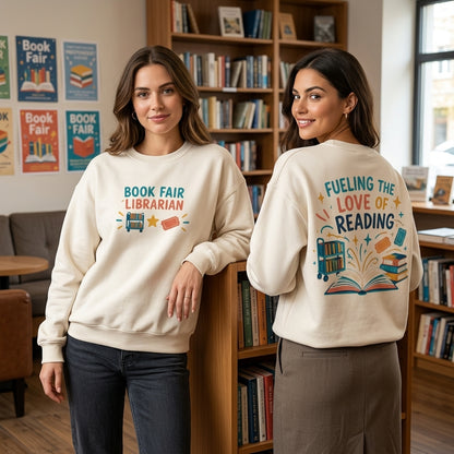 Book Fair Librarian Fueling The Love Of Reading T-shirt Sweatshirt Hoodie – School Library Gift - mockup 2