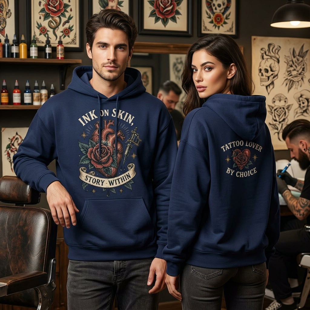 Ink On Skin Story Within Tattoo Lover T-shirt Sweatshirt Hoodie – Traditional Tattoo Art Gift - mockup 3