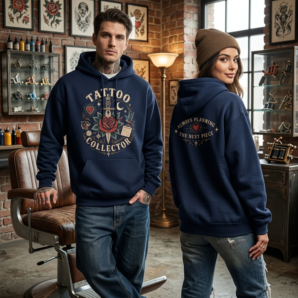 Tattoo Collector Vintage Dagger & Rose T-shirt Sweatshirt Hoodie – Ink Lover Gift - mockup 3
