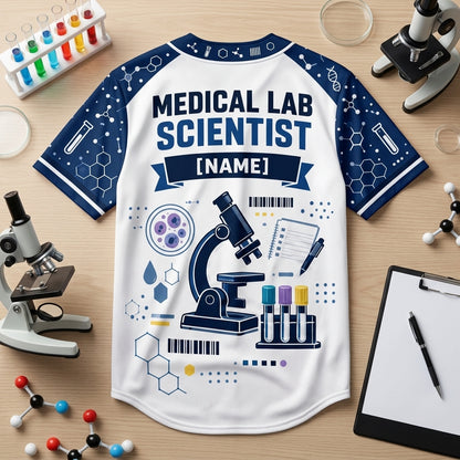 Custom Specimen Whisperer Medical Lab Scientist Baseball Jersey for Lab Techs - mockup 4