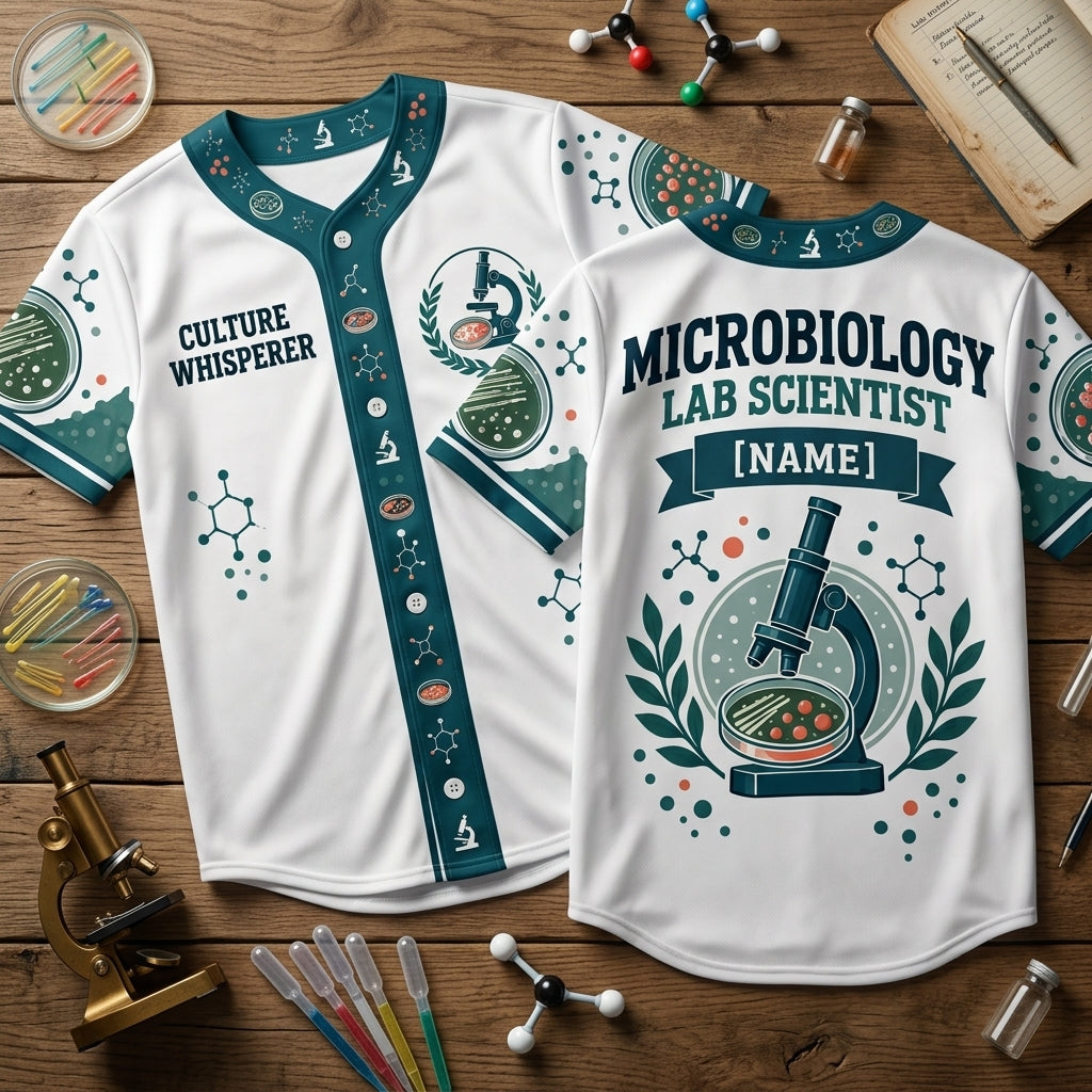 Personalized Microbiology Culture Whisperer Baseball Jersey – Lab Scientist Gift - mockup 1