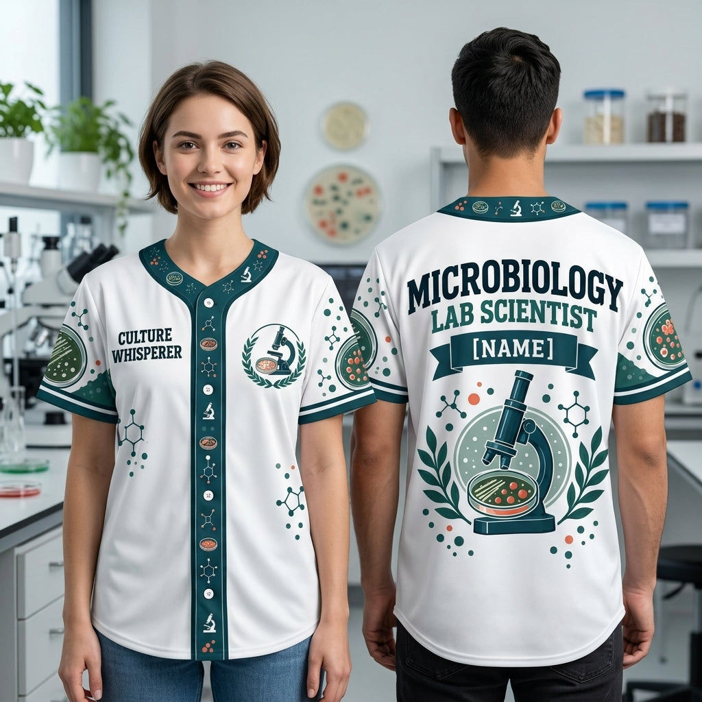 Personalized Microbiology Culture Whisperer Baseball Jersey – Lab Scientist Gift - mockup 2