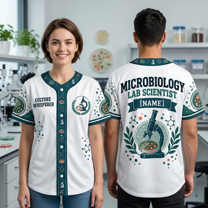 Personalized Microbiology Culture Whisperer Baseball Jersey – Lab Scientist Gift - mockup 2