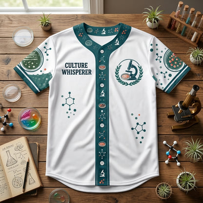 Personalized Microbiology Culture Whisperer Baseball Jersey – Lab Scientist Gift - mockup 3