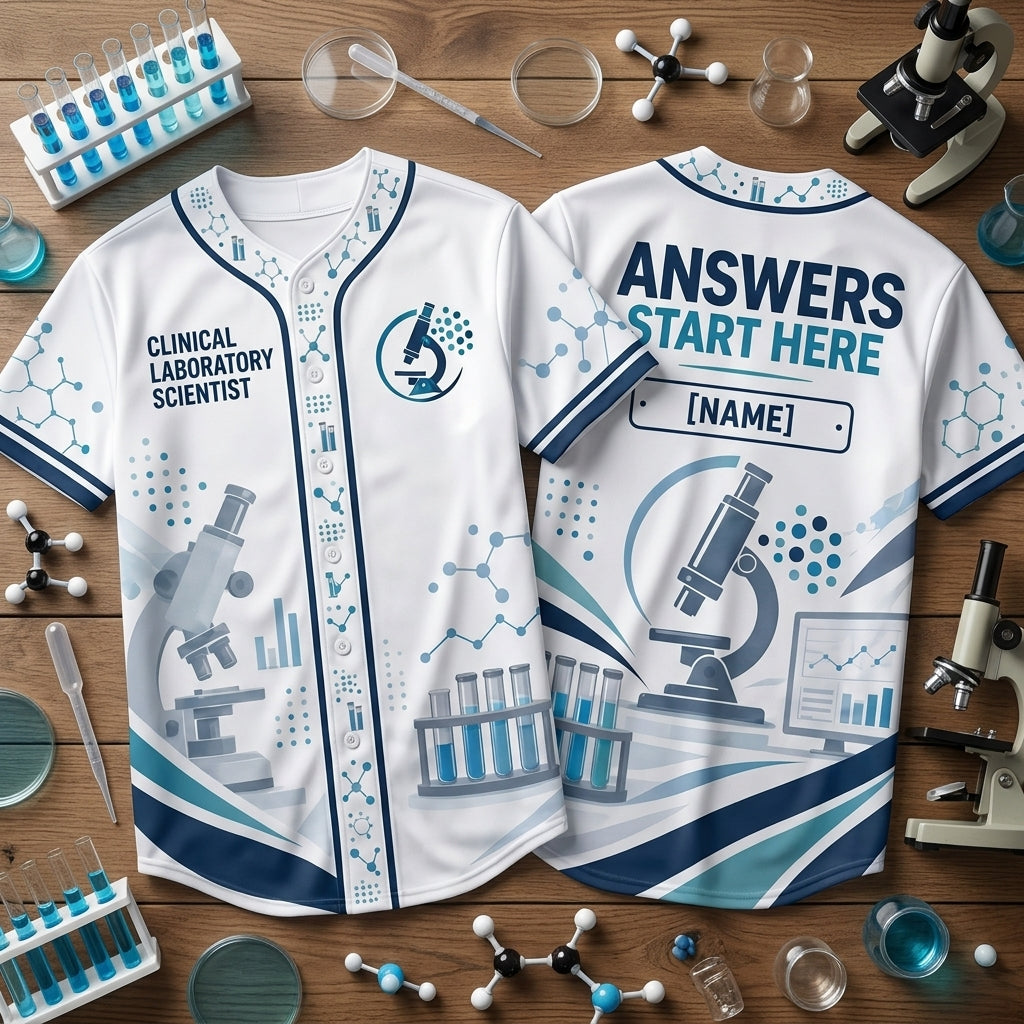 Personalized Clinical Laboratory Scientist Answer Finder Baseball Jersey - mockup 1