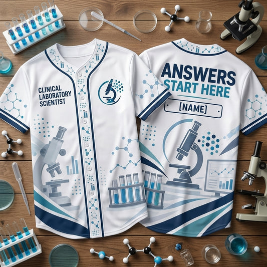 Personalized Clinical Laboratory Scientist Answer Finder Baseball Jersey - mockup 1