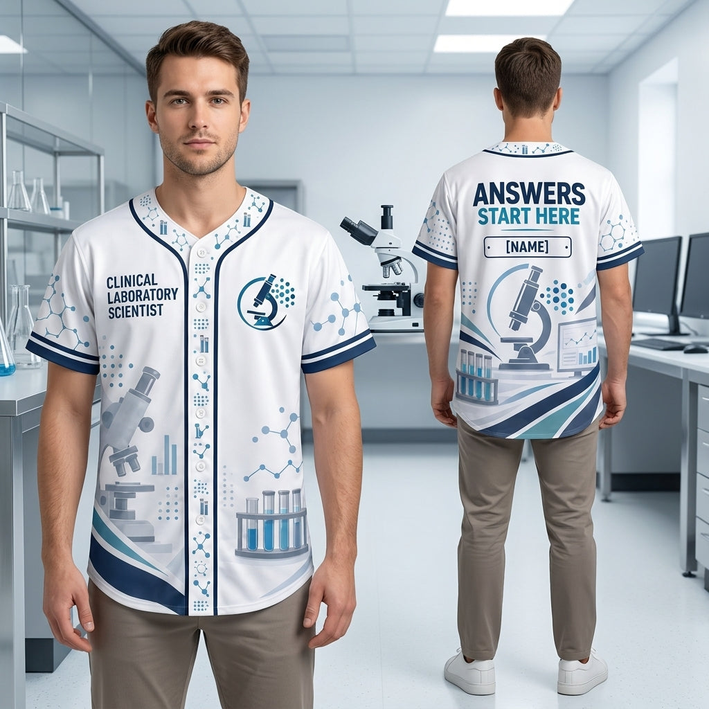 Personalized Clinical Laboratory Scientist Answer Finder Baseball Jersey - mockup 2