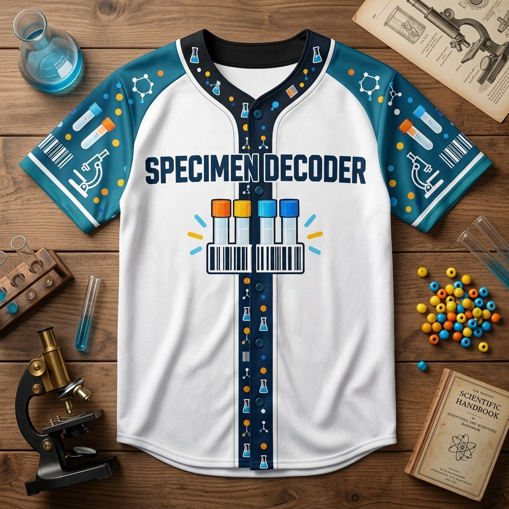 Custom Lab Tech Humor Specimen Decoder Baseball Jersey for Medical Lab Professionals - mockup 3