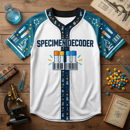 Custom Lab Tech Humor Specimen Decoder Baseball Jersey for Medical Lab Professionals - mockup 3