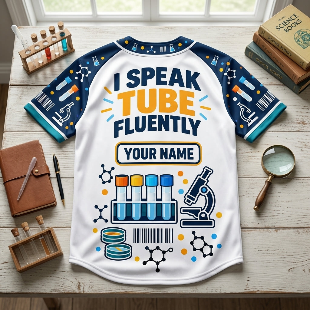 Custom Lab Tech Humor Specimen Decoder Baseball Jersey for Medical Lab Professionals - mockup 4