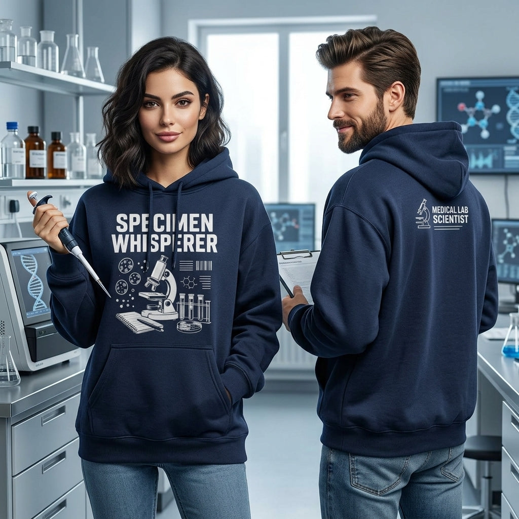 Specimen Whisperer Medical Lab Scientist T-shirt Sweatshirt Hoodie - Laboratory Gift - mockup 3
