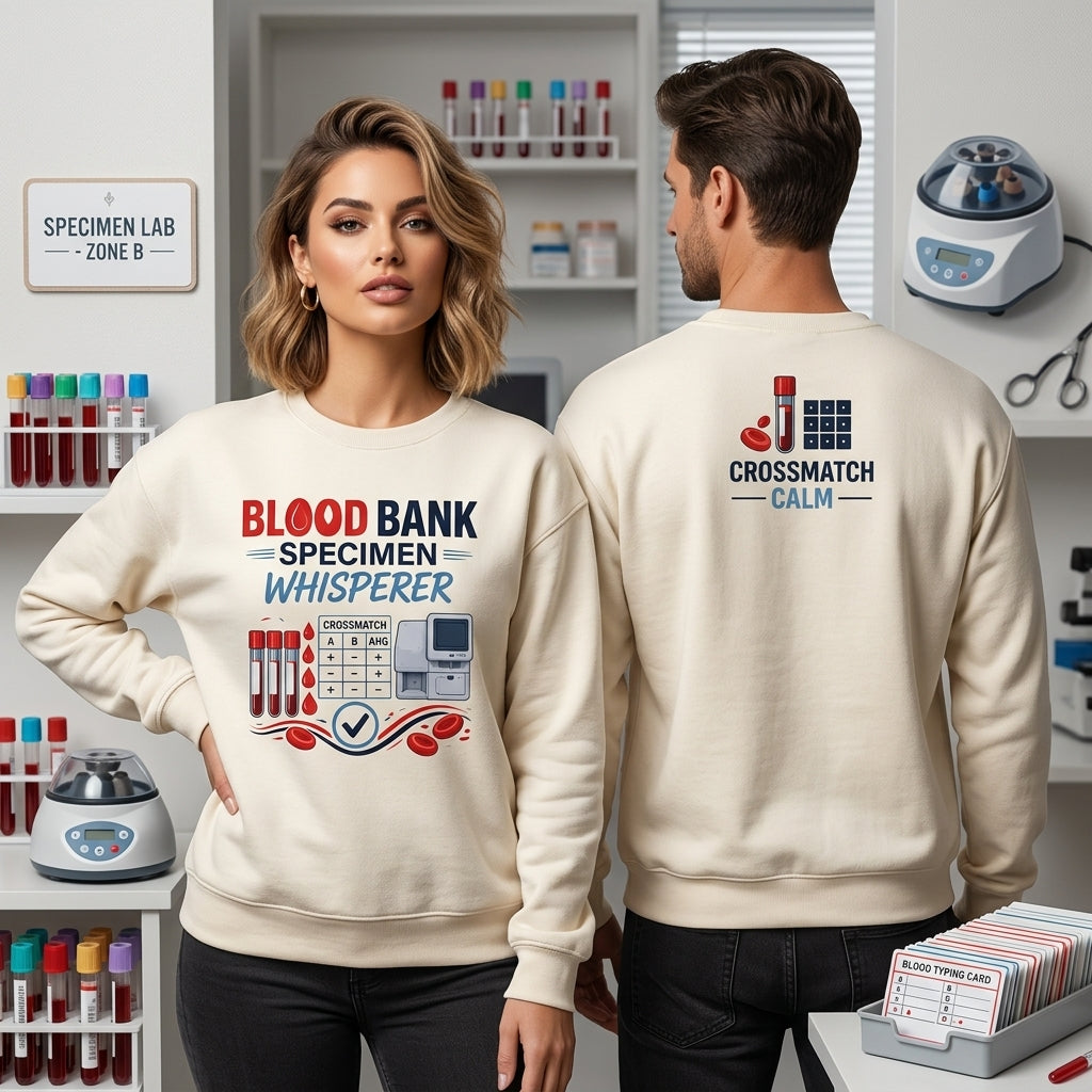 Blood Bank Specimen Whisperer T-shirt Sweatshirt Hoodie – Medical Lab Professional Gift - mockup 2