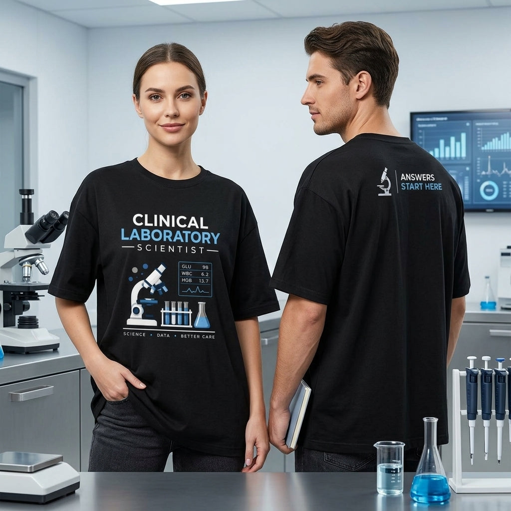 Clinical Laboratory Scientist Answer Finder T-shirt Sweatshirt Hoodie – CLS Lab Tech Gift - mockup 1