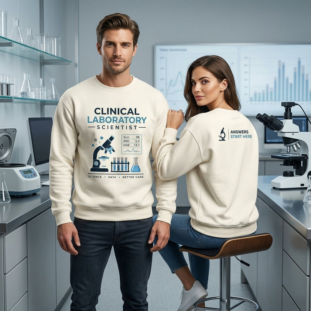 Clinical Laboratory Scientist Answer Finder T-shirt Sweatshirt Hoodie – CLS Lab Tech Gift - mockup 2