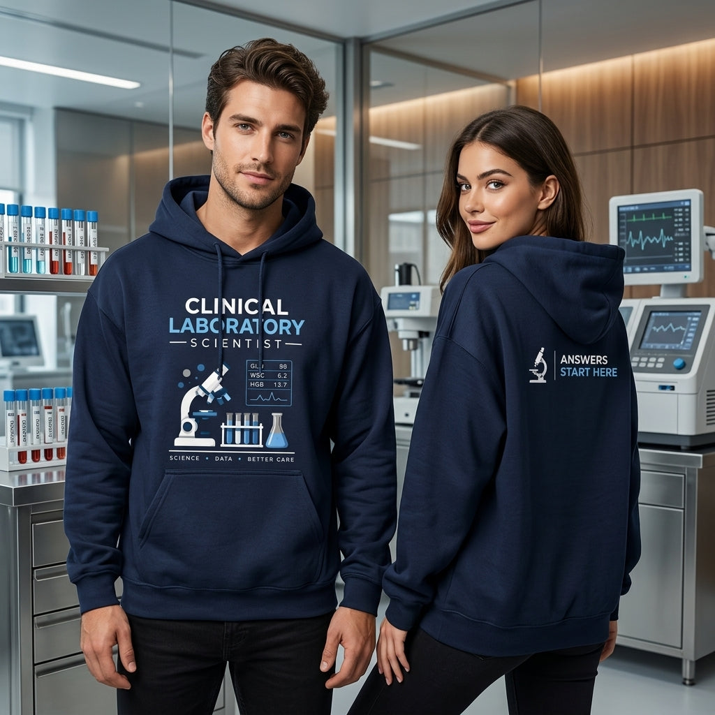 Clinical Laboratory Scientist Answer Finder T-shirt Sweatshirt Hoodie – CLS Lab Tech Gift - mockup 3