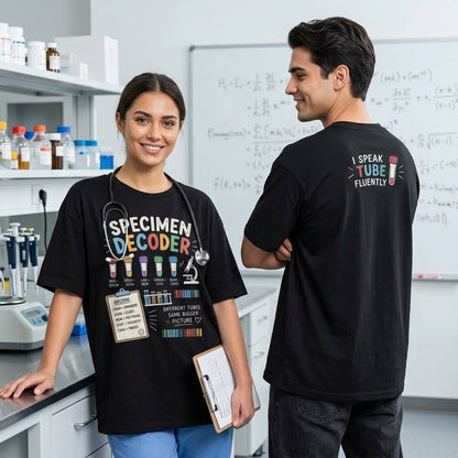 Lab Tech Humor Specimen Decoder T-shirt Sweatshirt Hoodie – Clinical Laboratory Gift - mockup 1
