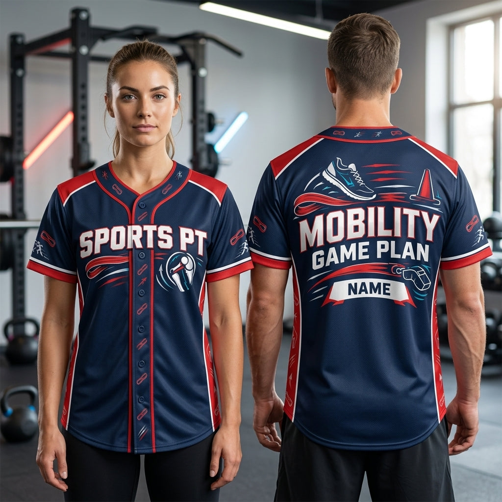 Custom Sports Physical Therapist Baseball Jersey – Mobility Game Plan Professional Apparel - mockup 2