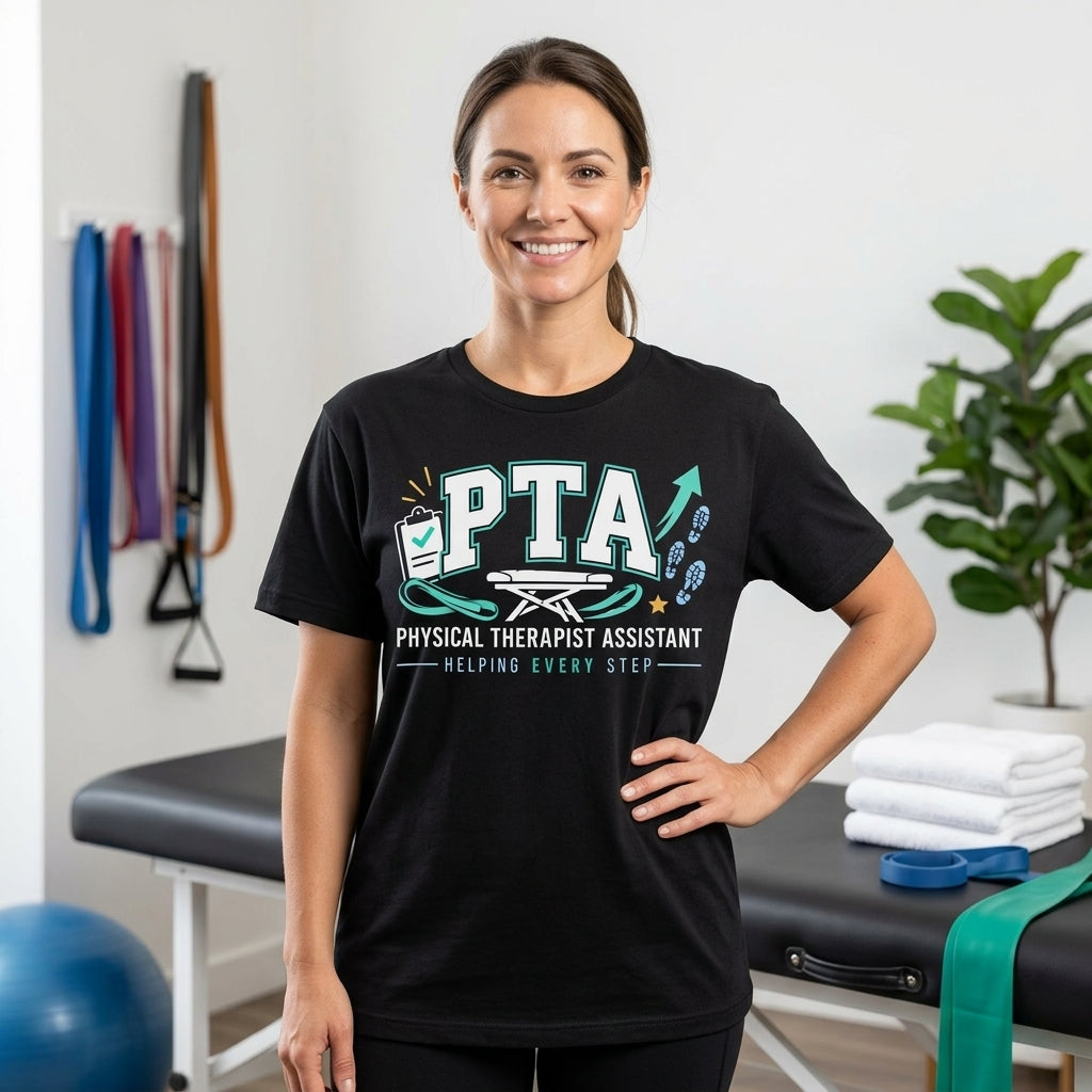 Physical Therapist Assistant PTA Helping Every Step T-shirt Sweatshirt Hoodie – Medical Gift - mockup 1