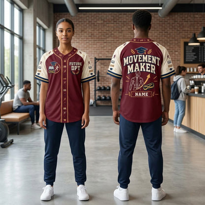 Personalized Future DPT Physical Therapy Student Baseball Jersey – Movement Maker Gift - mockup 2