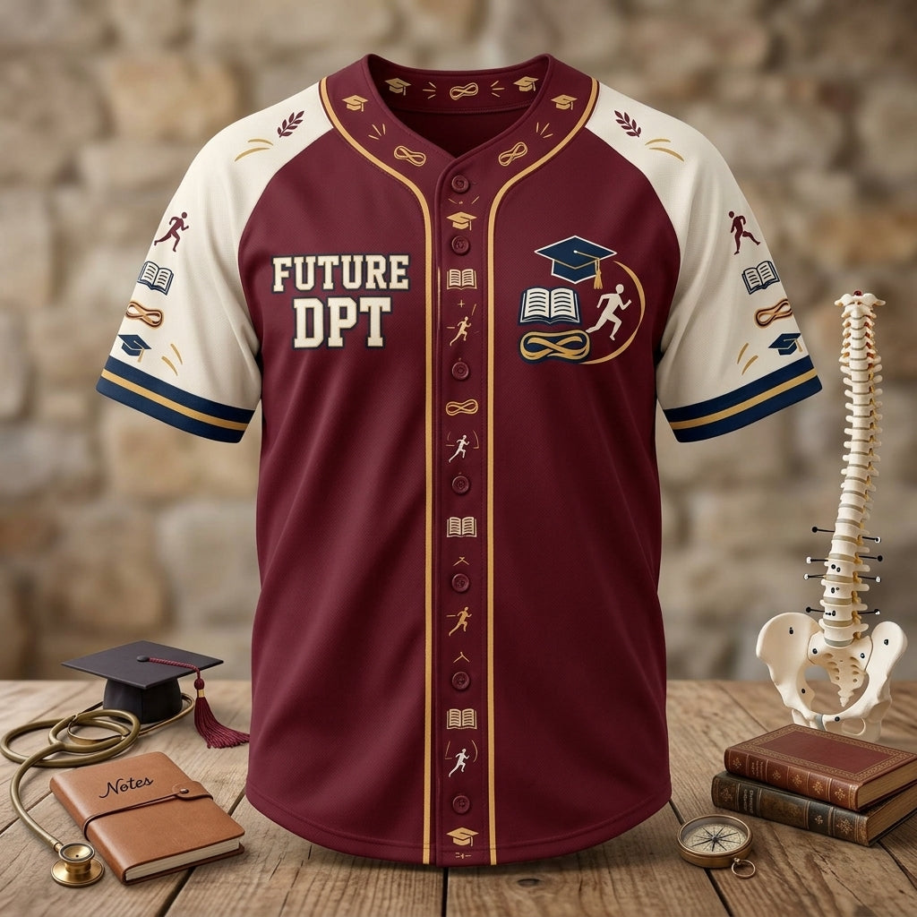 Personalized Future DPT Physical Therapy Student Baseball Jersey – Movement Maker Gift - mockup 3