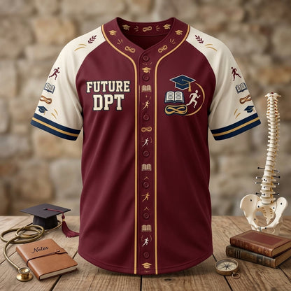 Personalized Future DPT Physical Therapy Student Baseball Jersey – Movement Maker Gift - mockup 3