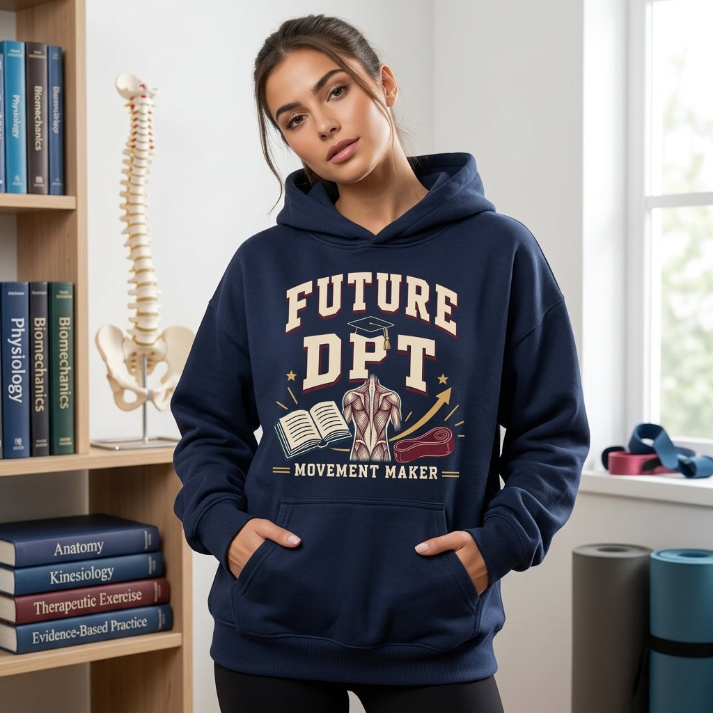 Future DPT Movement Maker T-shirt Sweatshirt Hoodie - Physical Therapy Student Apparel - mockup 3