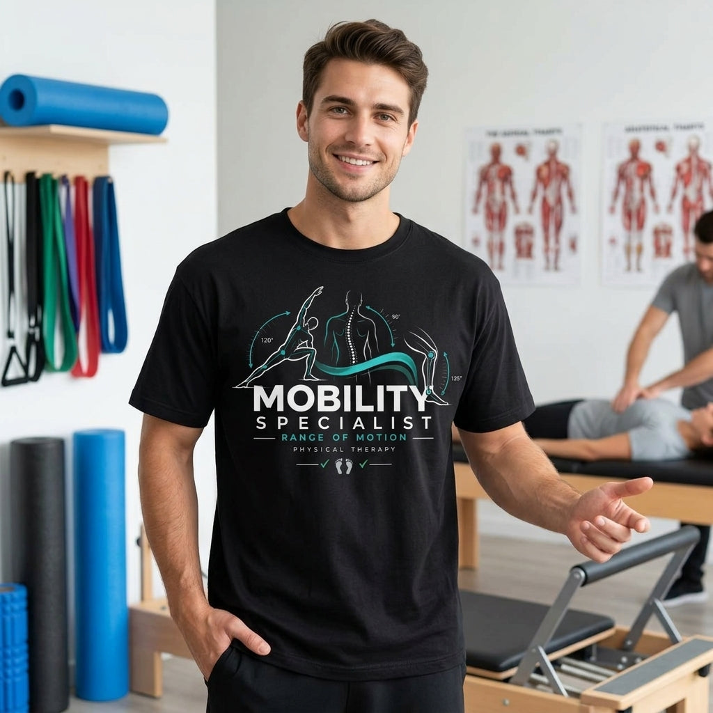 Mobility Specialist Physical Therapist Range of Motion T-shirt Sweatshirt Hoodie - mockup 1