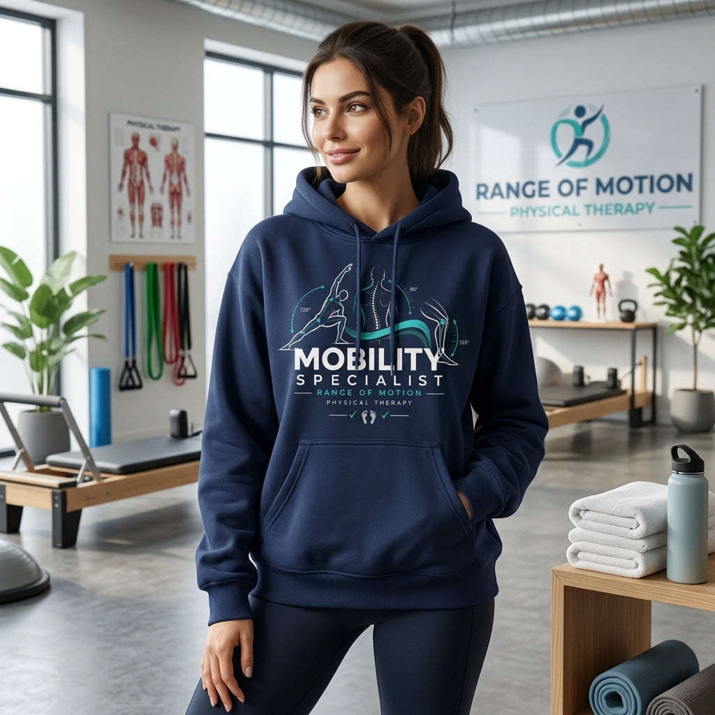 Mobility Specialist Physical Therapist Range of Motion T-shirt Sweatshirt Hoodie - mockup 3