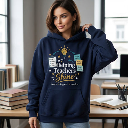 Instructional Coach Helping Teachers Shine T-shirt Sweatshirt Hoodie - Gift for Educators - mockup 3