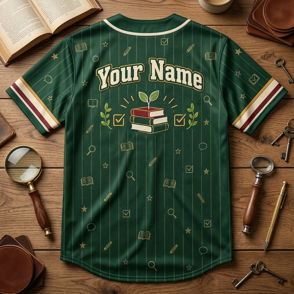 Custom Reading Interventionist Baseball Jersey – Personalized Teacher Gift - mockup 4
