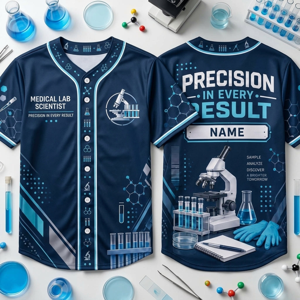 Personalized Medical Lab Scientist Baseball Jersey - Custom Lab Technician Sporty Uniform - mockup 1