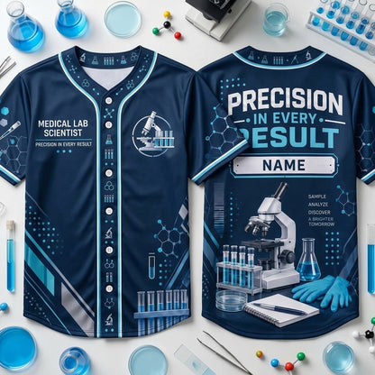 Personalized Medical Lab Scientist Baseball Jersey - Custom Lab Technician Sporty Uniform - mockup 1