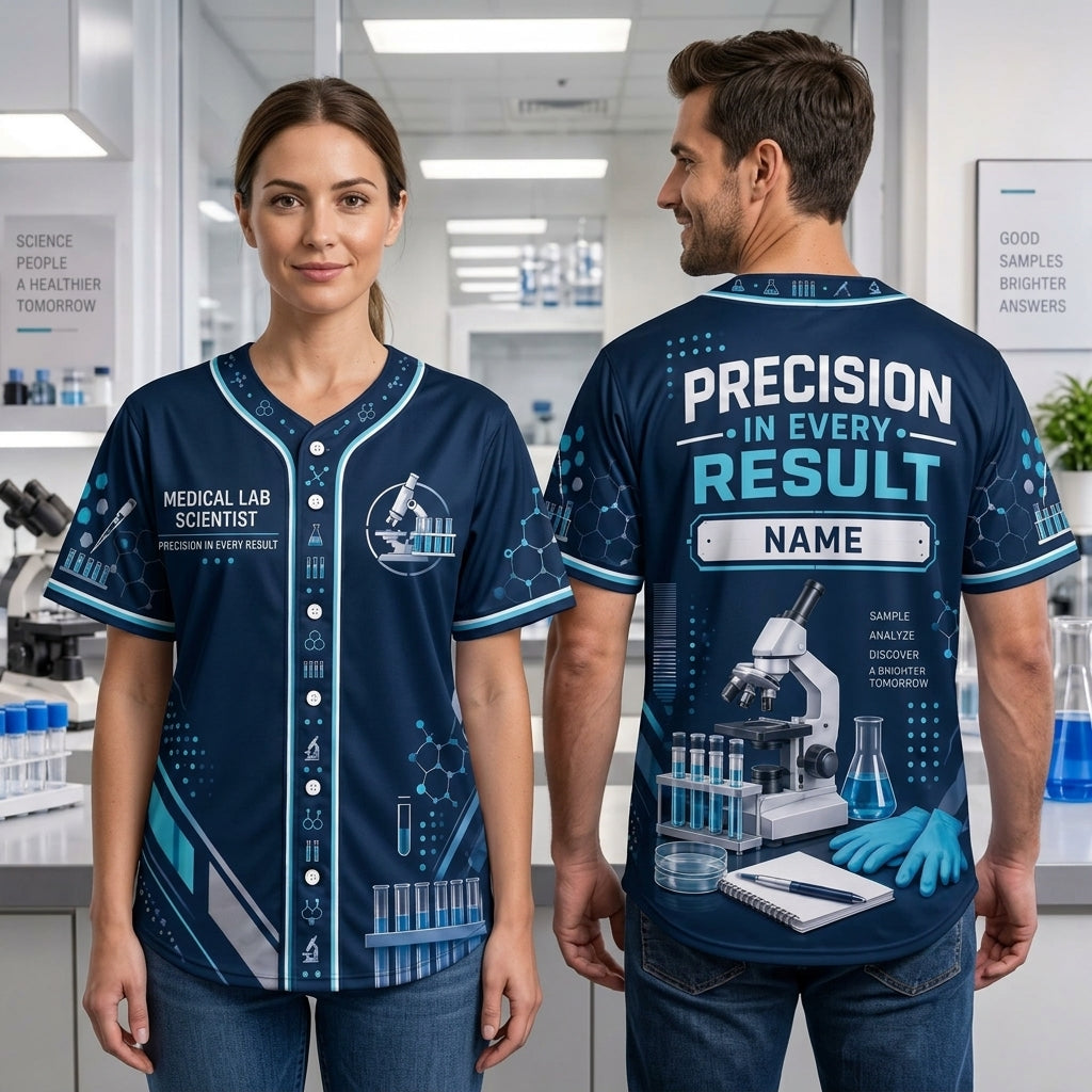 Personalized Medical Lab Scientist Baseball Jersey - Custom Lab Technician Sporty Uniform - mockup 2