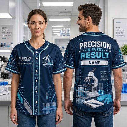 Personalized Medical Lab Scientist Baseball Jersey - Custom Lab Technician Sporty Uniform - mockup 2