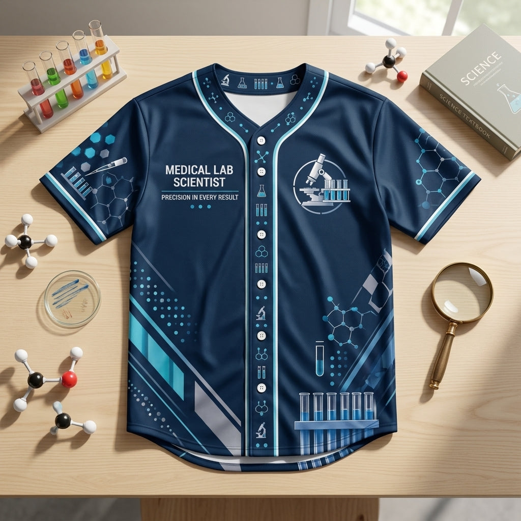 Personalized Medical Lab Scientist Baseball Jersey - Custom Lab Technician Sporty Uniform - mockup 3