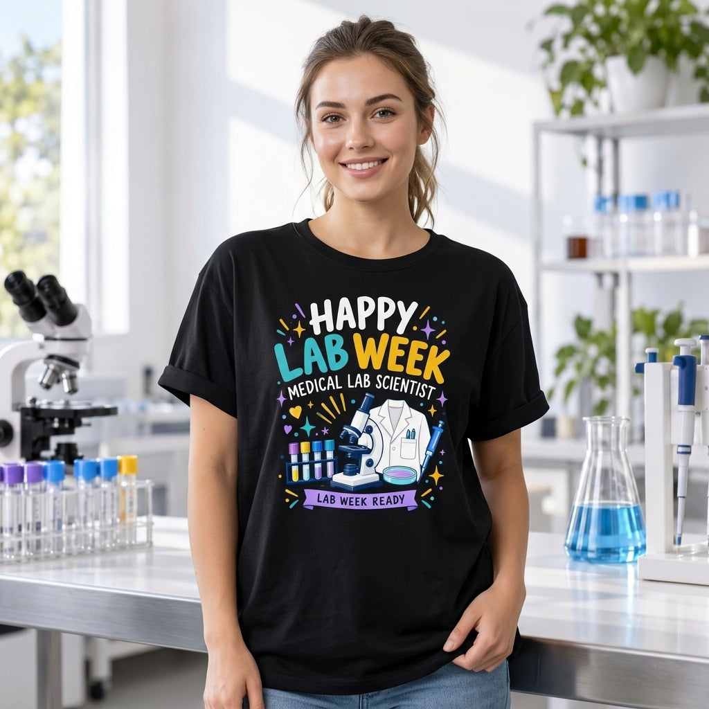 Happy Lab Week Medical Lab Scientist T-shirt Sweatshirt Hoodie - Lab Tech Gift - mockup 1