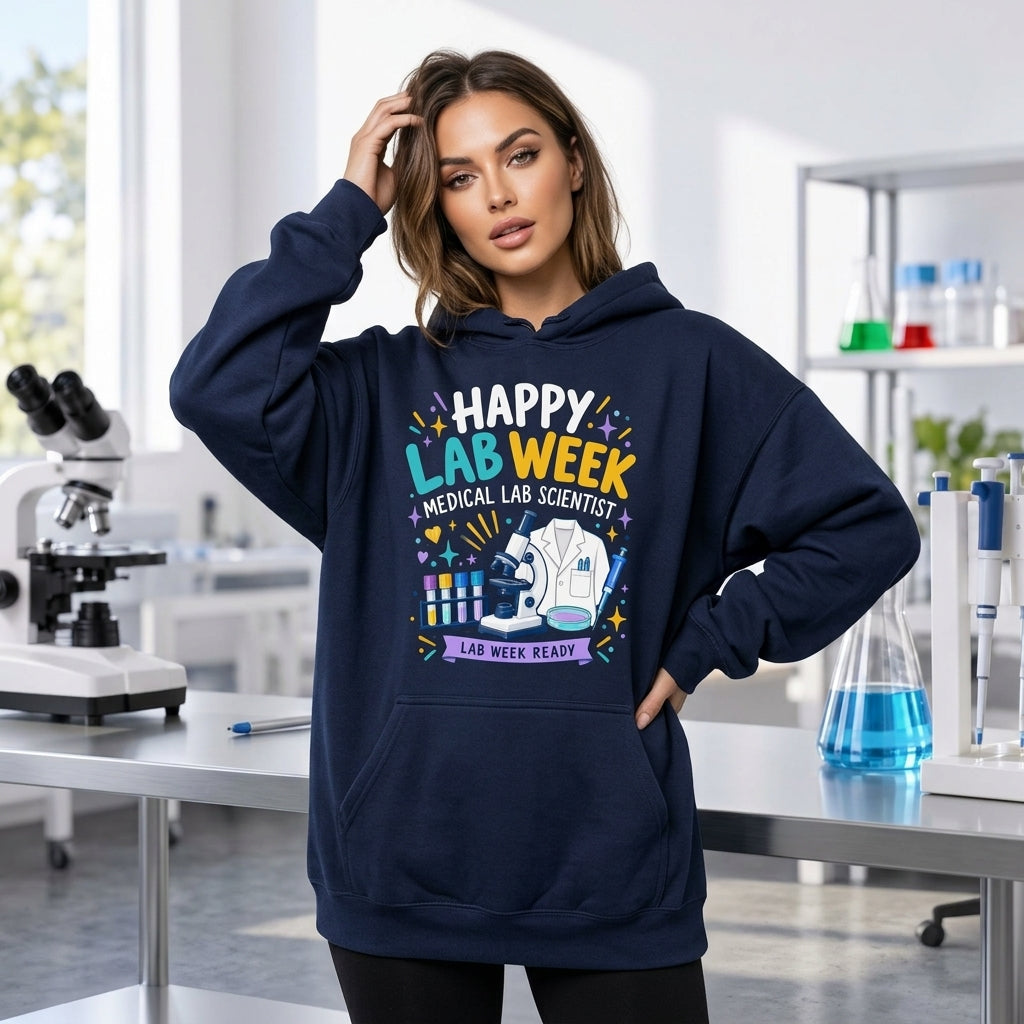 Happy Lab Week Medical Lab Scientist T-shirt Sweatshirt Hoodie - Lab Tech Gift - mockup 3