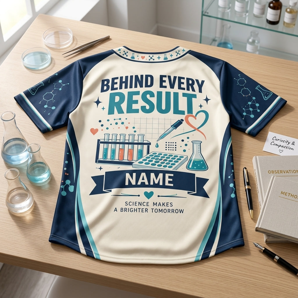 Custom Behind Every Result Lab Professional Baseball Jersey – Personalized Lab Tech Gift - mockup 4